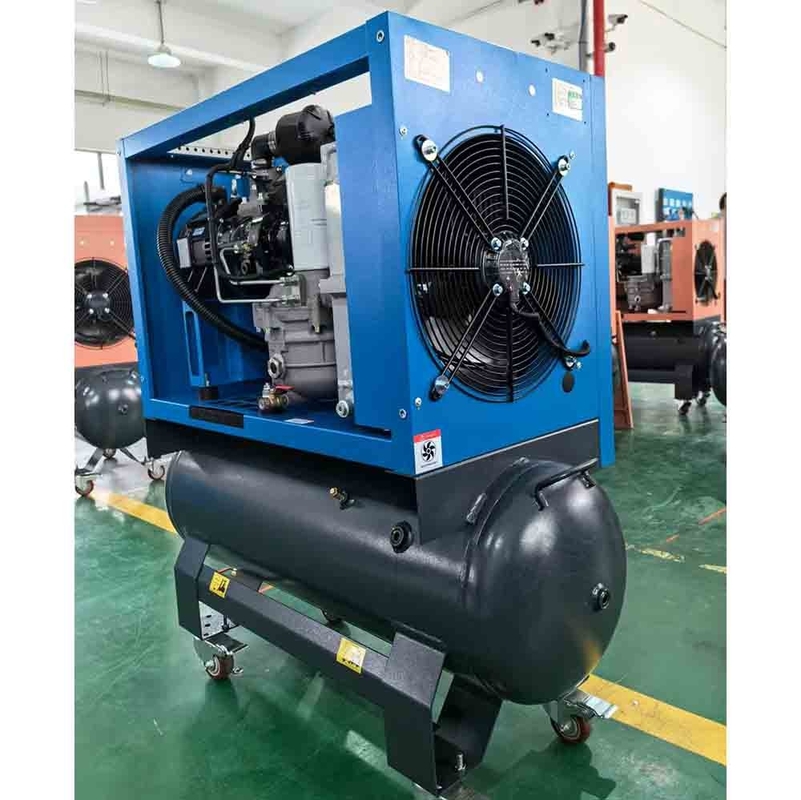 Μίνι μικρός βιομηχανικός συμπιεστής 2.2kw 3.7kw 4.5kw 5.5kw 7.5kw 9kw Μονοφασικός κομπρεσέρ αέρα με βίδα με δεξαμενή
